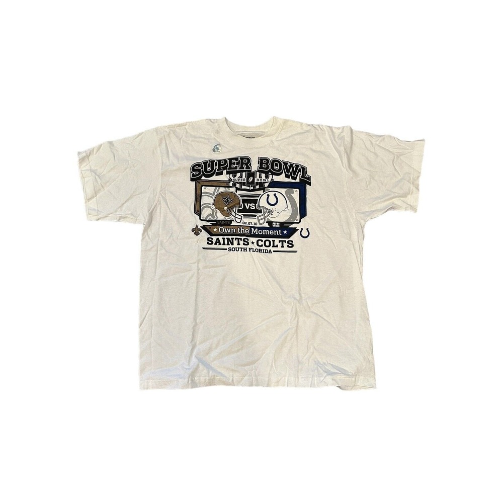 NFL Saints And Colts 2010 Super Bowl T-Shirt From 2010 In Florida New X-Large XL